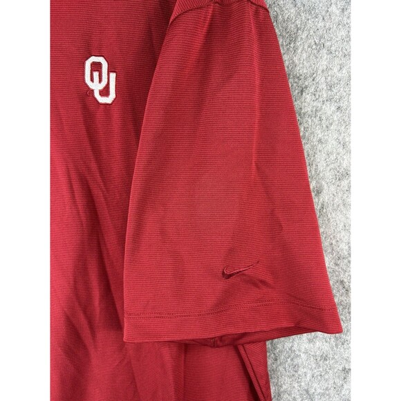 Oklahoma Sooners Polo Shirt Men's Large Red Nike Fit Dry OU Embroidered - Picture 4 of 9